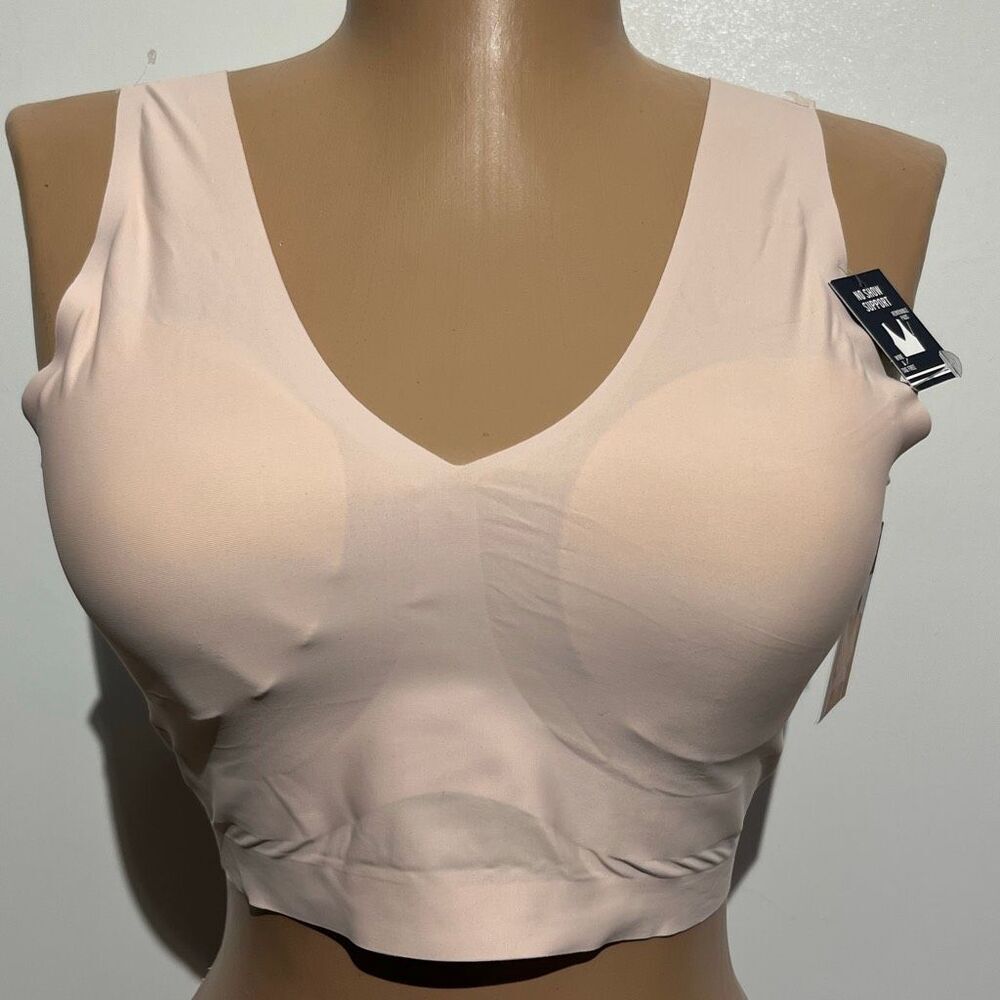Nautica Women's Blush Pink Seamless Padded No Show Lounge Bralette Size Medium N